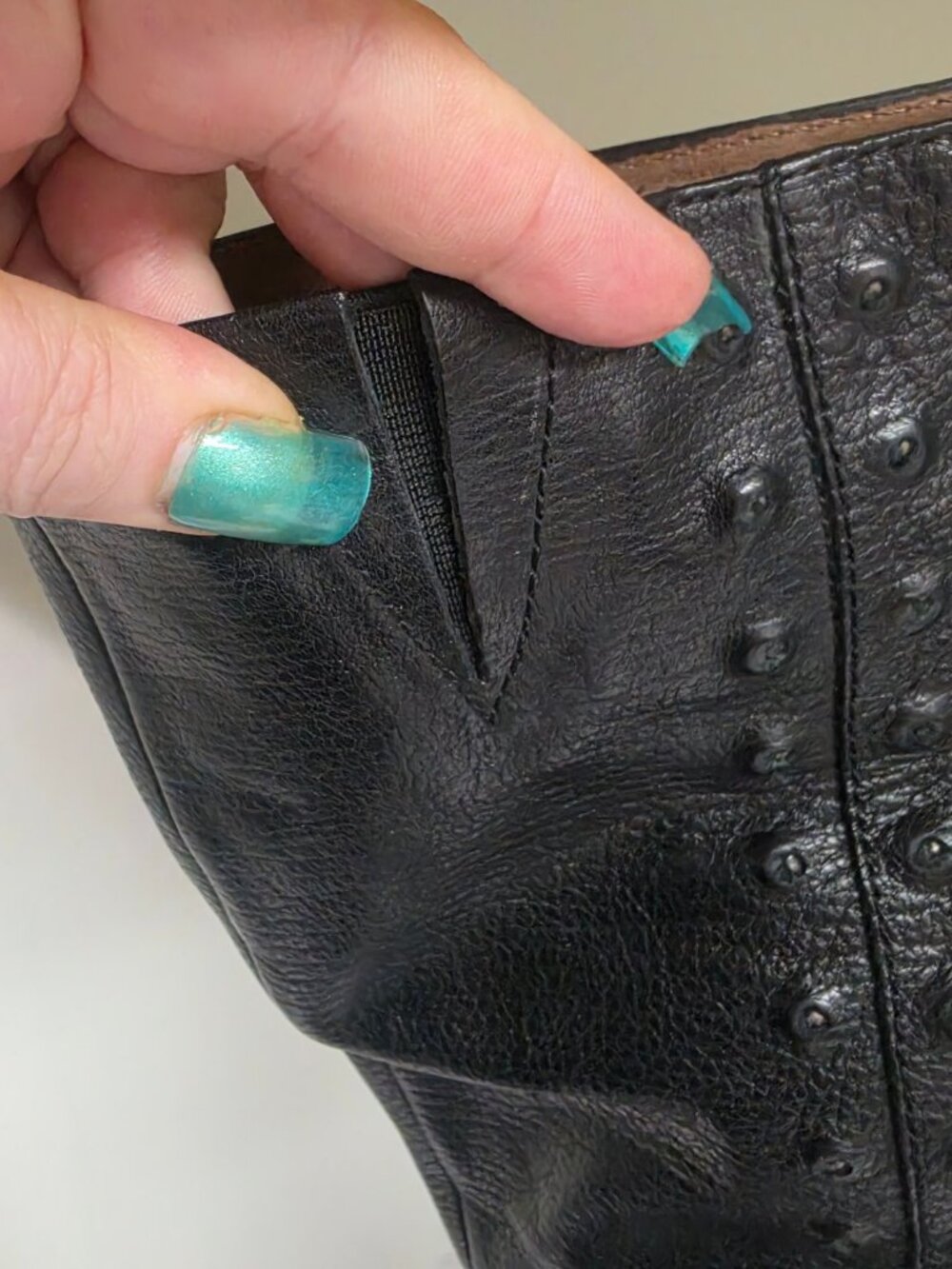 Donald Pliner Black Leather Knee-High Boots with Studded Detail - Picture 3 of 11